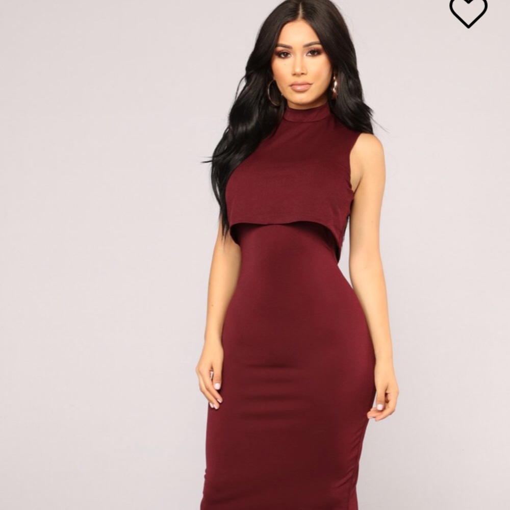 Unforgettable Midi Dress - Burgundy